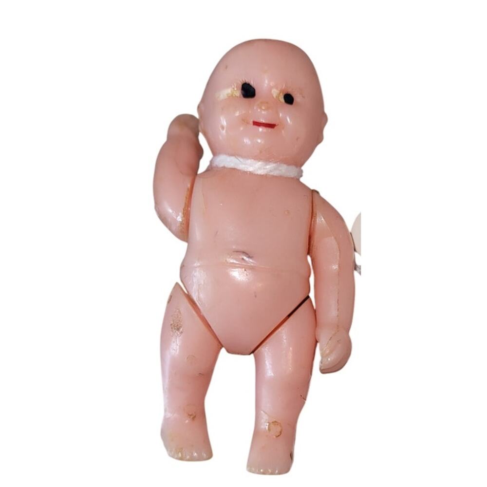 2" Vintage Miniature Renwal No.8 Jointed Plastic Baby Doll